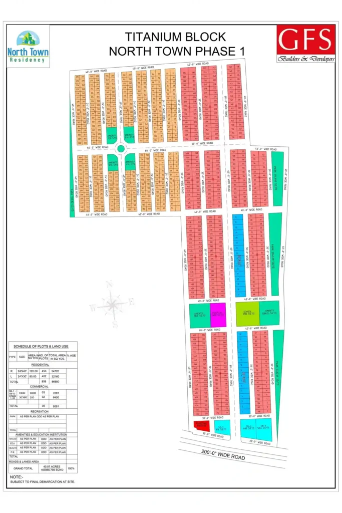 North Town Residency Titanium Block Map​